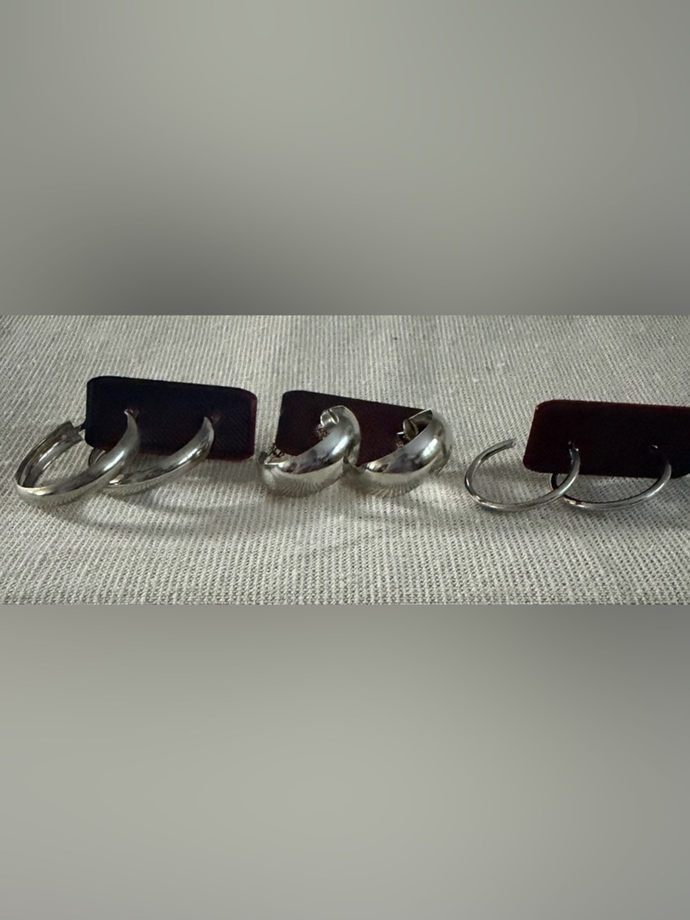 Silver Hoop Earring Set - 3 Pairs